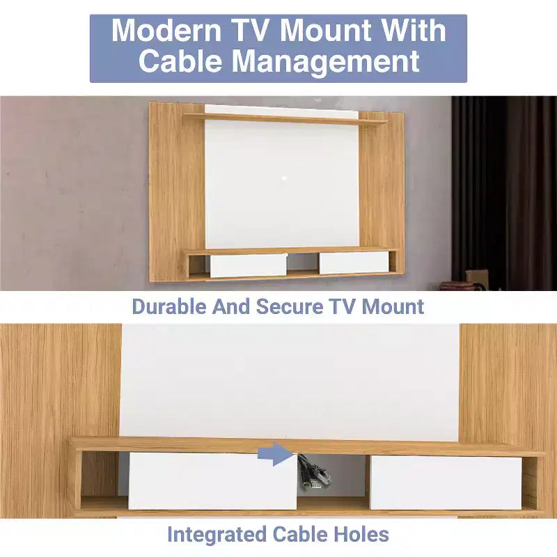 Meuble TV multimédia mural multi-rangements