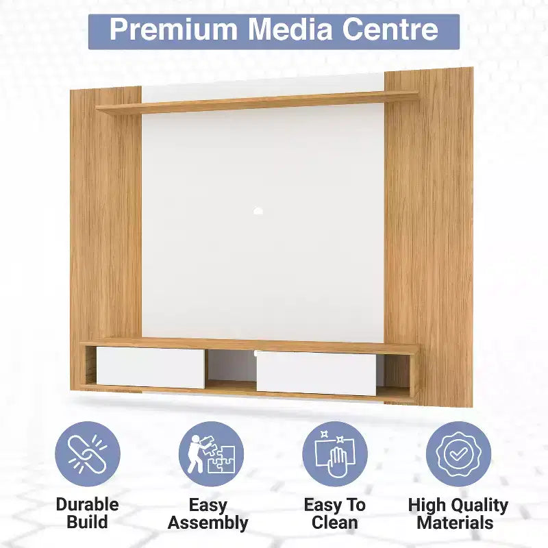 Meuble TV multimédia mural multi-rangements