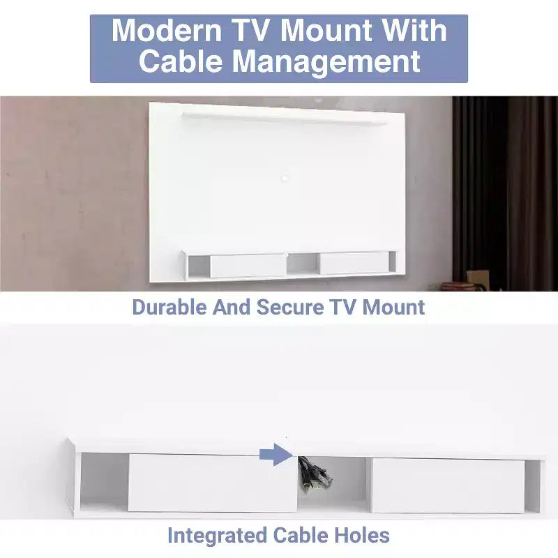 Meuble TV multimédia mural multi-rangements