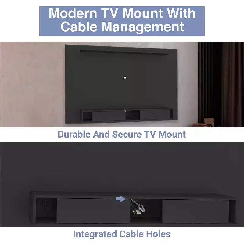 Meuble TV multimédia mural multi-rangements