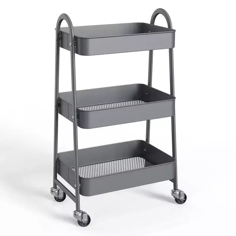Chariot de rangement utilitaire en métal à 3 niveaux, petit chariot roulant pour la cuisine, la salle de bain, la buanderie, le bar, les étagères de bureau