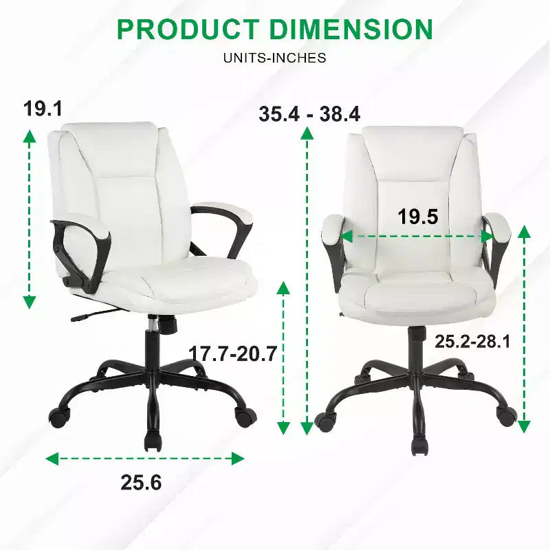 Chaise de bureau Chaise de direction en cuir PU respirant avec roulettes