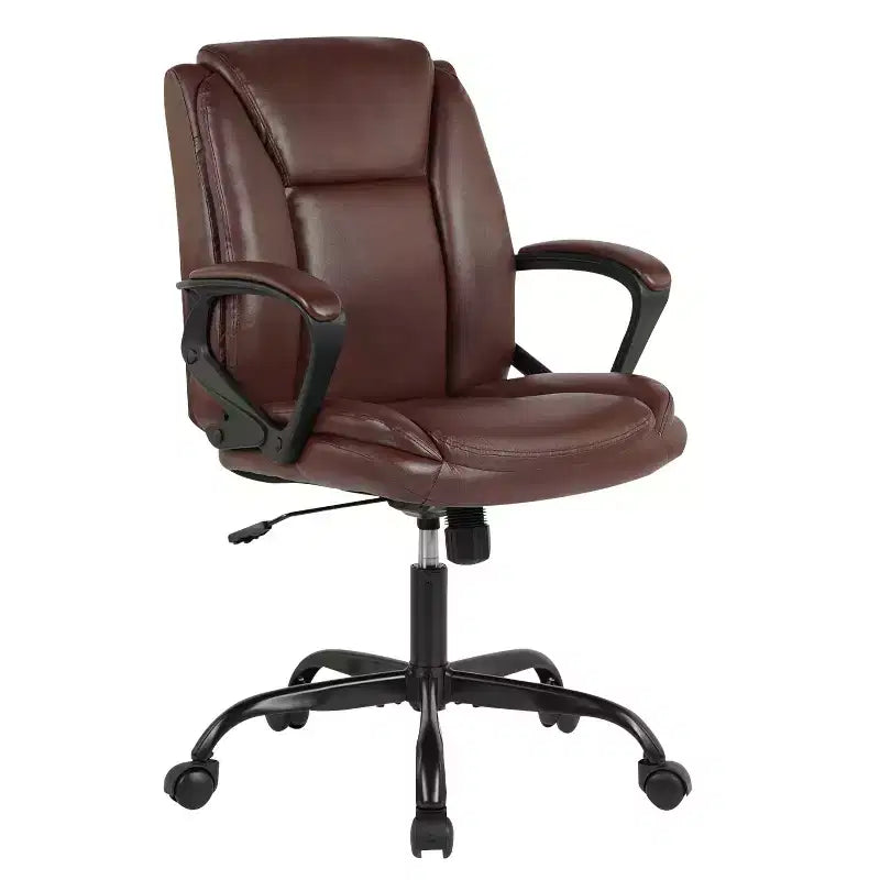 Chaise de bureau Chaise de direction en cuir PU respirant avec roulettes