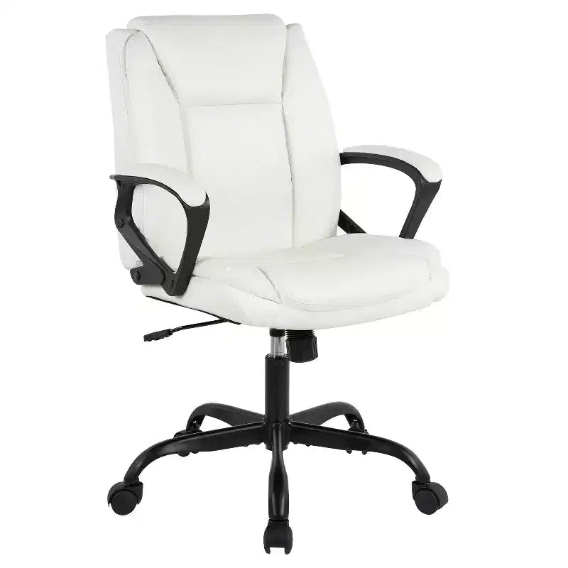 Chaise de bureau Chaise de direction en cuir PU respirant avec roulettes