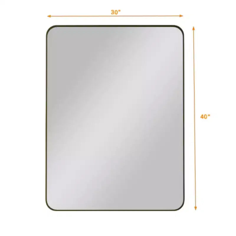 Miroir Mural 30x40 Pouces Noir Rectangulaire Cadre Métallique Miroir de Maquillage Miroir de Coiffeuse, pour Salle de Bain, Salon, Décoration Murale de Chambre à Coucher
