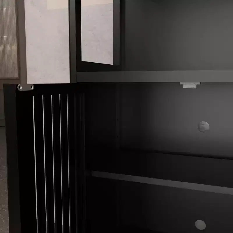 Meuble de rangement de salle de bain autoportant en bambou avec 2 portes magnétiques et étagères, 24,5 po de largeur