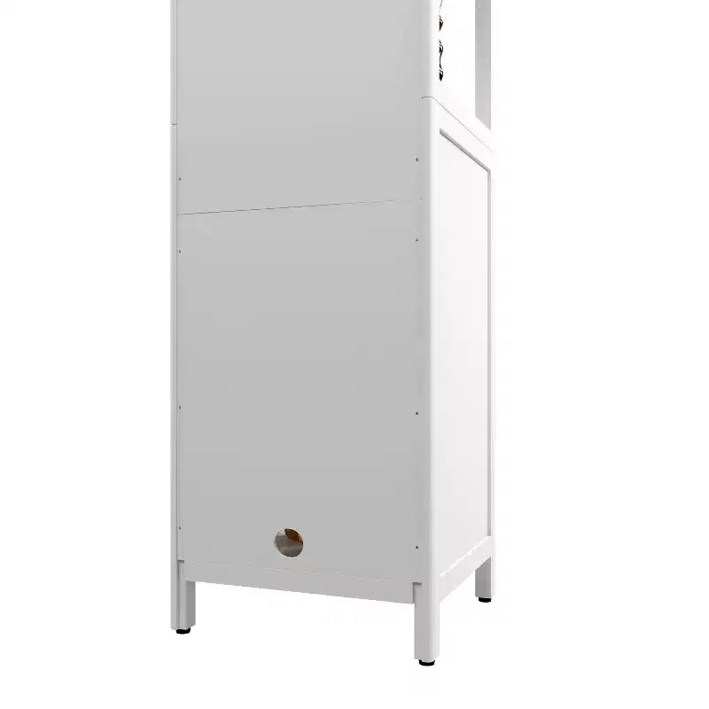 Armoire haute de salle de bain en bambou avec persiennes et étagères
