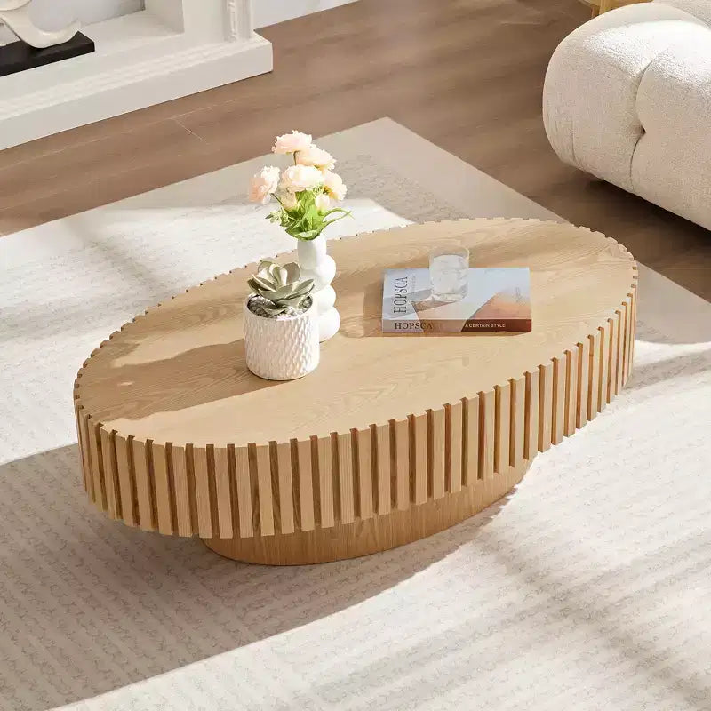 Table basse cannelée minimaliste