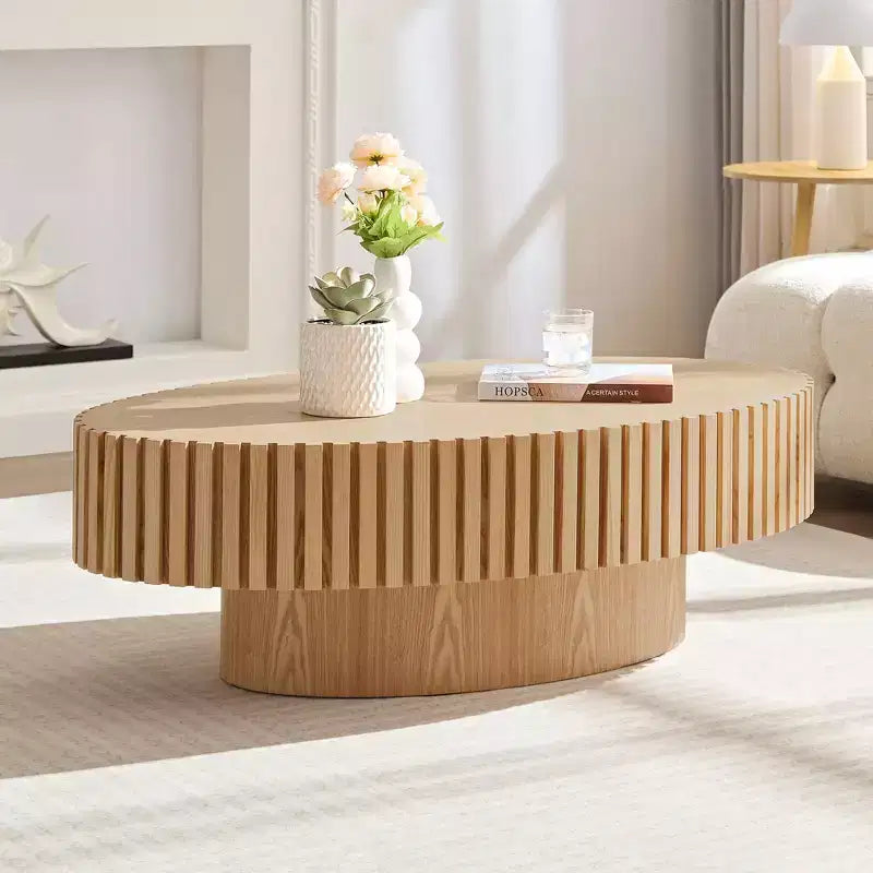 Table basse cannelée minimaliste