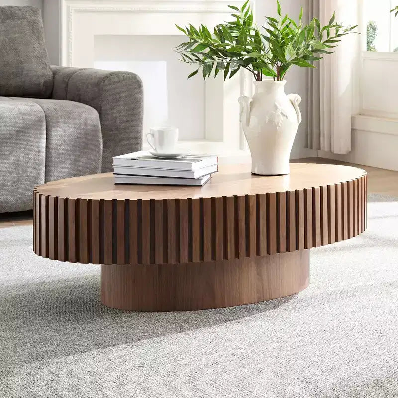 Table basse cannelée minimaliste