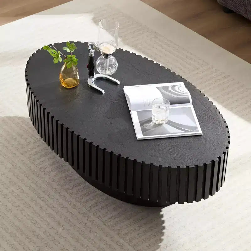 Table basse cannelée minimaliste
