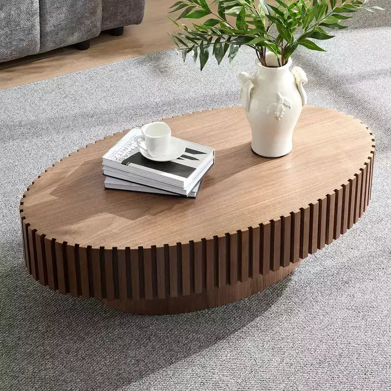 Table basse cannelée minimaliste