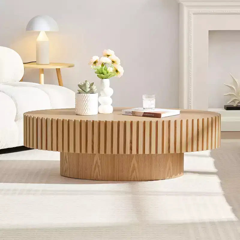Table basse cannelée minimaliste