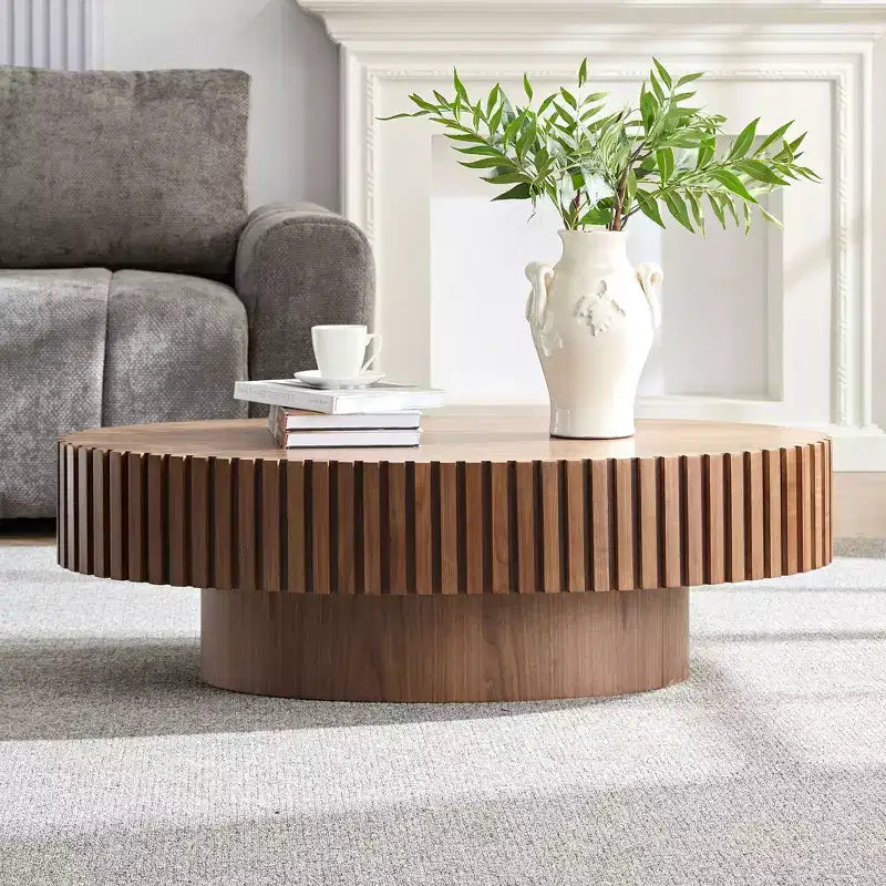 Table basse cannelée minimaliste