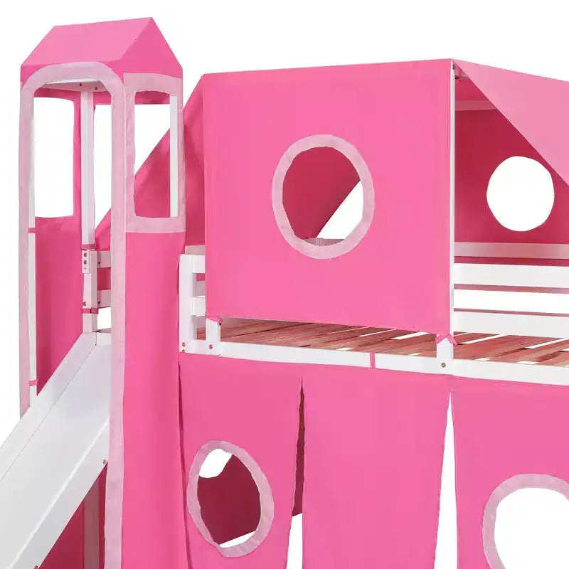 Lit mezzanine une place avec tente et tour de jeu