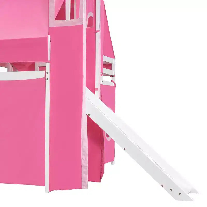 Lit mezzanine une place avec tente et tour de jeu