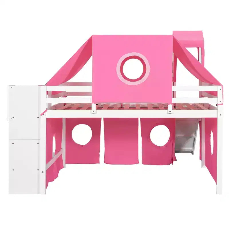 Lit mezzanine une place avec tente et tour de jeu