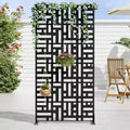 72 H35W Dovelina Black Metal Planter Box with Trellis Privacy Screen for Caf Patio,Garden & Balconies