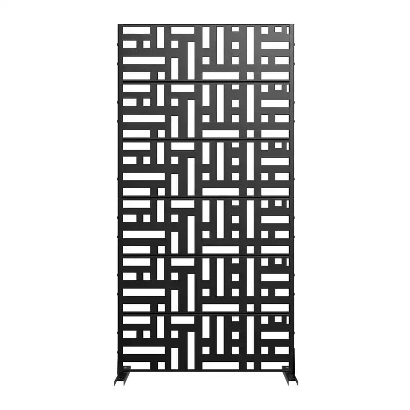 Jardinière en métal noir 72 H35W avec treillis brise-vue pour terrasse de café, jardin et balcons