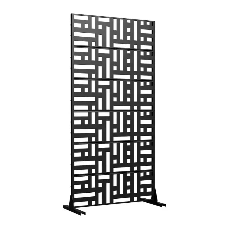 Jardinière en métal noir 72 H35W avec treillis brise-vue pour terrasse de café, jardin et balcons