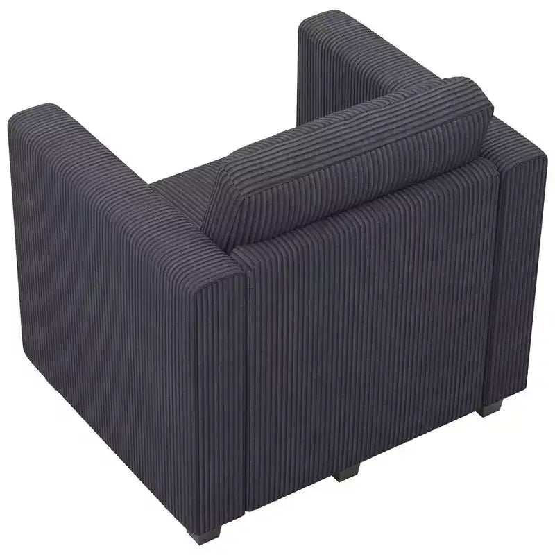 Module de canapé sectionnel modulable en velours côtelé pour siège central, éléments convertibles pour canapé sectionnel moderne, gris foncé