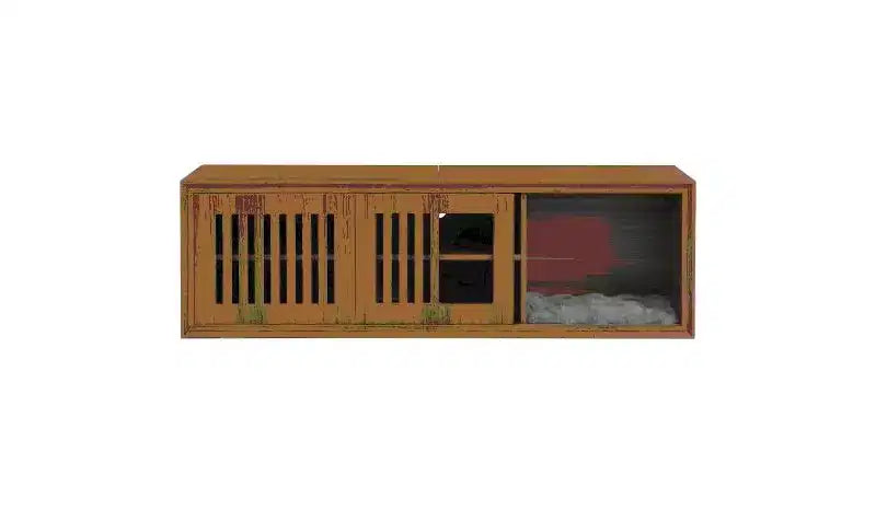 Meuble TV extensible avec bac à litière intégré pour chat, Meuble TV pour chat, Mobilier adapté aux chats, Moderne Mid-Century, Noyer