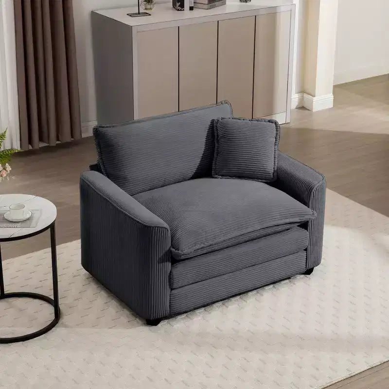 Canapé simple moderne en velours côtelé 45, fauteuil club avec oreiller