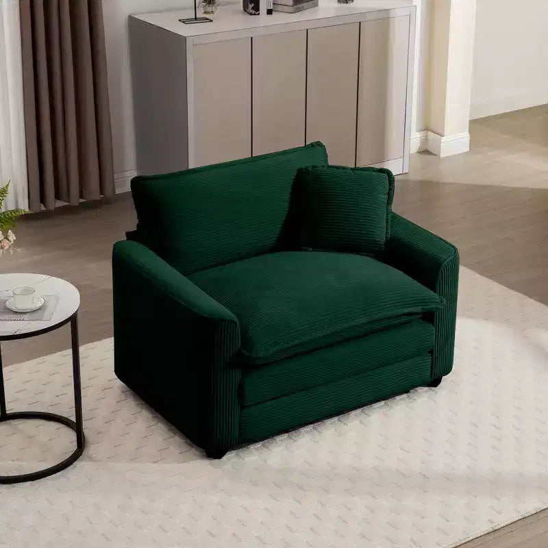 Canapé simple moderne en velours côtelé 45, fauteuil club avec oreiller