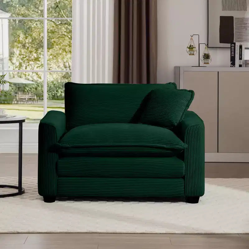 Canapé simple moderne en velours côtelé 45, fauteuil club avec oreiller