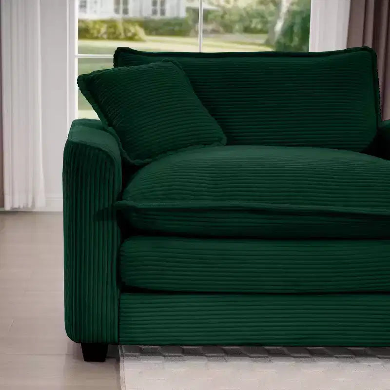 Canapé simple moderne en velours côtelé 45, fauteuil club avec oreiller