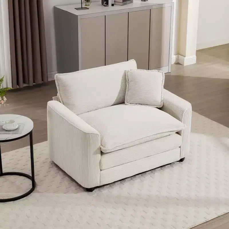 Canapé simple moderne en velours côtelé 45, fauteuil club avec oreiller
