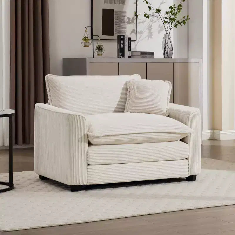 Christopher Knight Home Truman Modern 45 Corduroy Single Sofa, Club Chair with Pillow