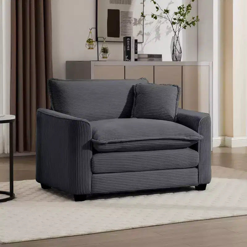 Canapé simple moderne en velours côtelé 45, fauteuil club avec oreiller