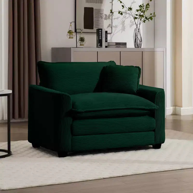 Canapé simple moderne en velours côtelé 45, fauteuil club avec oreiller