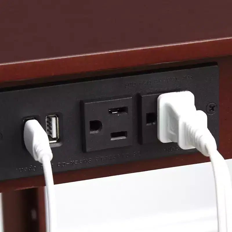 Table d'appoint étroite avec station de charge - Ports USB et prises électriques