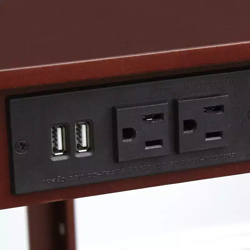 Table d'appoint étroite avec station de charge - Ports USB et prises électriques