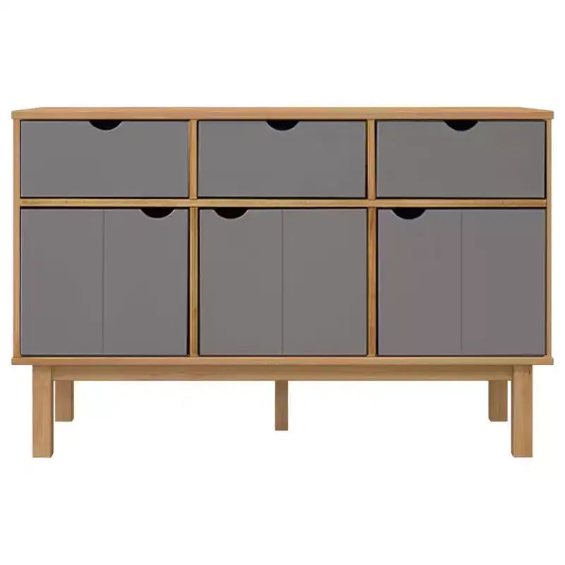 Buffet de rangement pour salon en bois de pin massif