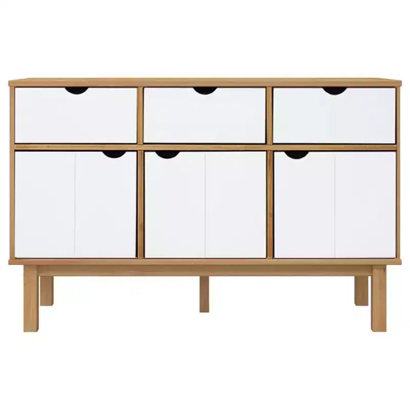 Buffet de rangement pour salon en bois de pin massif