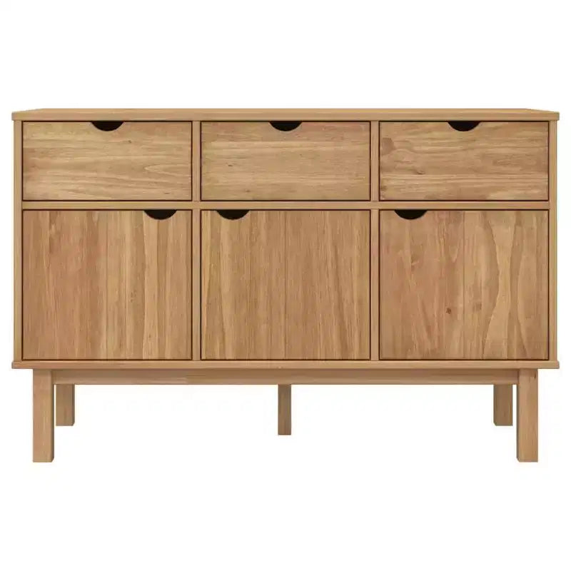 Buffet de rangement pour salon en bois de pin massif