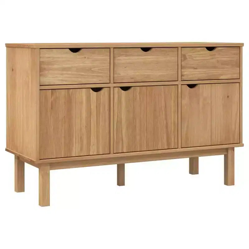 Buffet de rangement pour salon en bois de pin massif