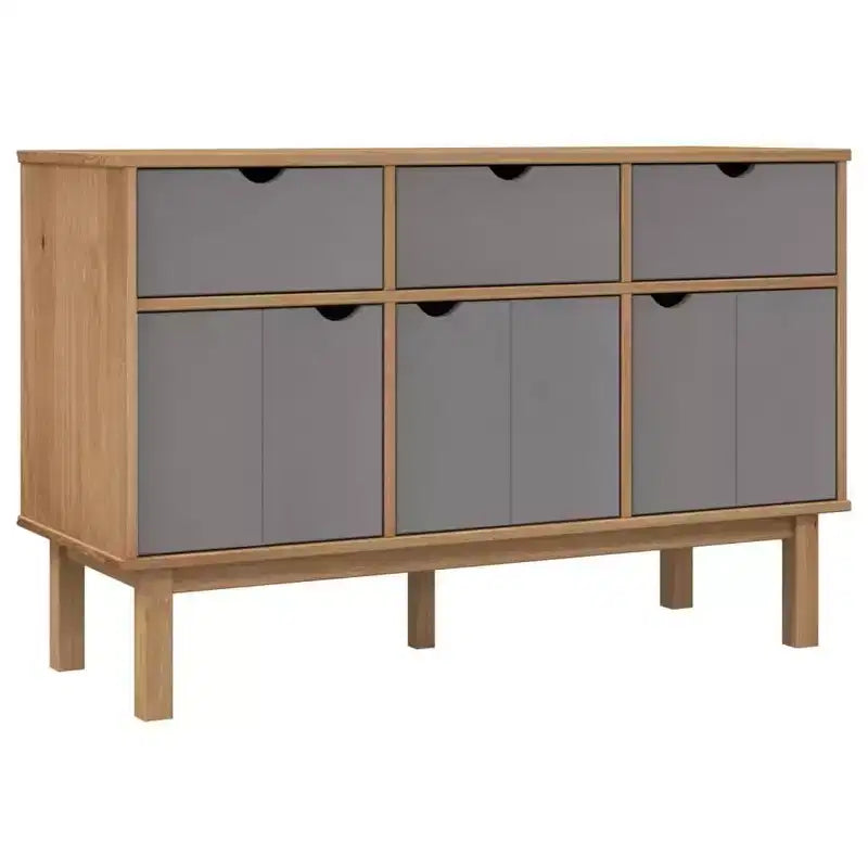 Buffet de rangement pour salon en bois de pin massif