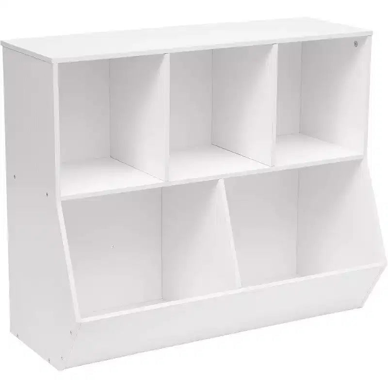 Étagère à livres pour enfants de 89,9 cm avec pied de lit bibliothèque - Rangement de jouets, étagère à jouets pour enfants et armoire de rangement à 5 compartiments