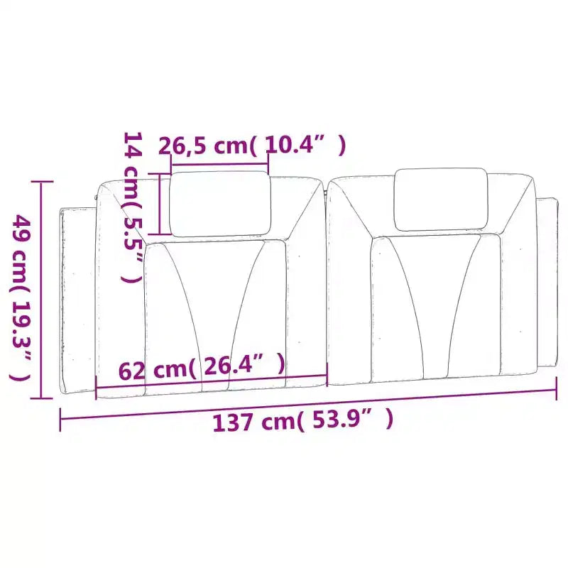 Coussin de tête de lit suspendu Rembourré Oreiller Dossier Chambre Faux Cuir