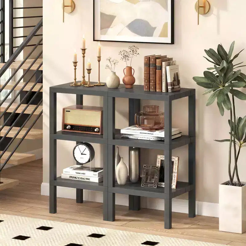 Étagère de rangement modulaire en plastique à 6 niveaux, ouverte, utilitaire