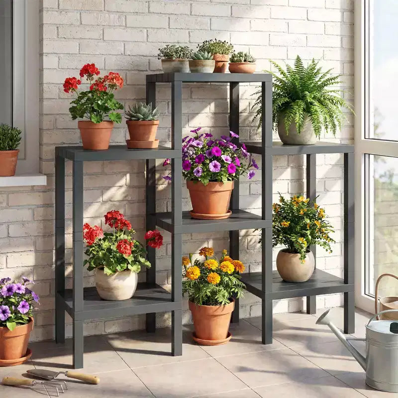 Étagère de rangement modulaire en plastique à 6 niveaux, ouverte, utilitaire
