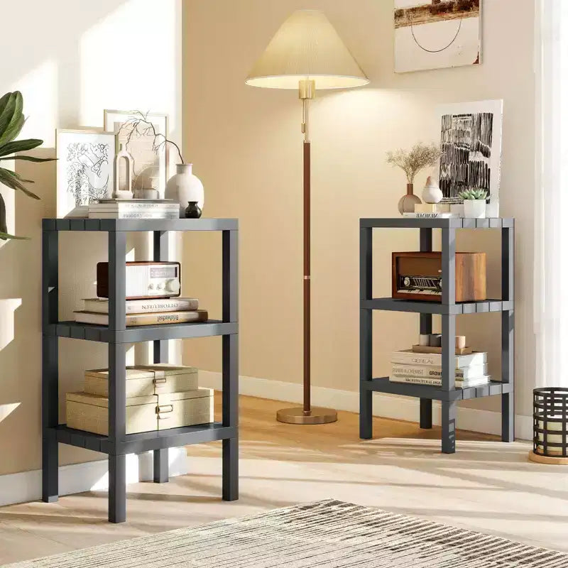 Étagère de rangement modulaire en plastique à 6 niveaux, ouverte, utilitaire