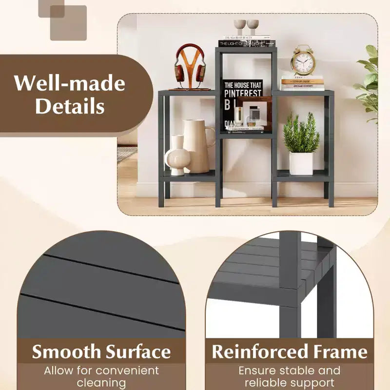 Étagère de rangement modulaire en plastique à 6 niveaux, ouverte, utilitaire