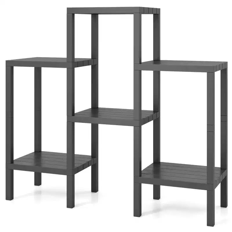 Étagère de rangement modulaire en plastique à 6 niveaux, ouverte, utilitaire