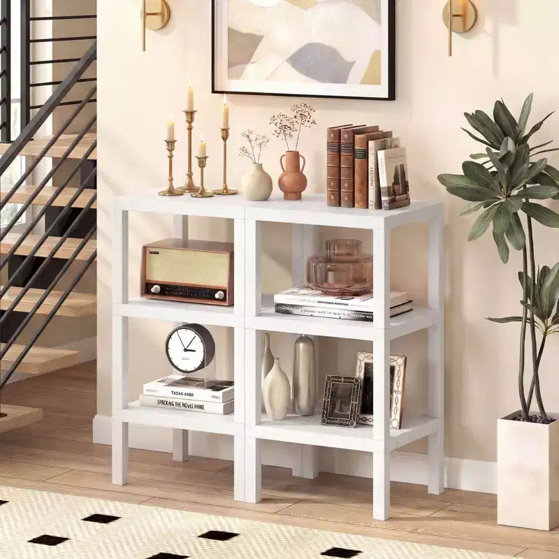 Étagère de rangement modulaire en plastique à 6 niveaux, ouverte, utilitaire