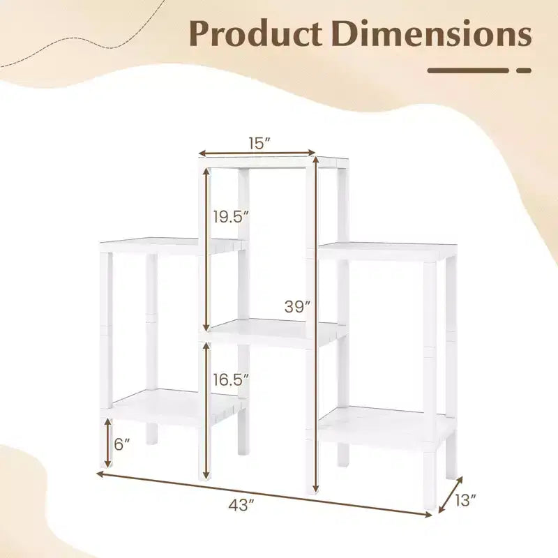Étagère de rangement modulaire en plastique à 6 niveaux, ouverte, utilitaire